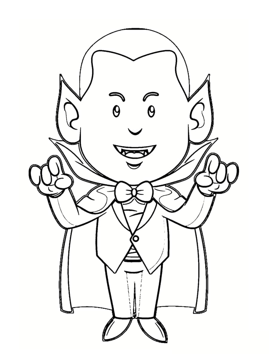 Coloriage Vampire Mort Vivant Se Nourrit De Sang - Vampire à imprimer